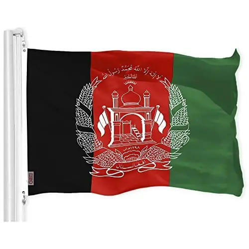 G128 Afghanistan Afghan Flag | 3x5 Ft | LiteWeave Pro Series Printed 150D Polyester | Country Flag, Indoor/Outdoor, Vibrant Colors, Brass Grommets, Thicker and More Durable Than 100D 75D Polyester - 1