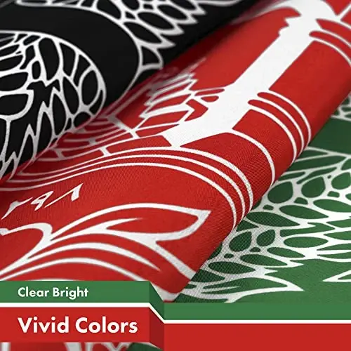 G128 Afg'oniston Afg'on bayrog'i | 3x5 Ft | LiteWeave Pro Series bosilgan 150D polyester | Davlat bayrog'i, ichki/tashqi, yorqin ranglar, guruch grommetlari, 100D 75D polyesterdan qalinroq va bardoshliroq - 3