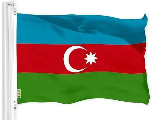 G128 Azerbaijan Azerbaijanis Azeris Flag | 3x5 Ft | LiteWeave Pro Series Printed 150D Polyester | Country Flag, Vibrant Colors, Brass Grommets, Thicker and More Durable Than 100D 75D Polyester - 1