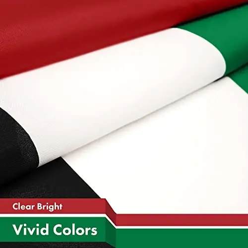 G128 Birlashgan Arab Amirliklari Bayrog'i | 3x5 fut | Bosma 150D - Ichki/Tashqi, Yorqin Ranglar, Guruch Grommetlar, Sifatli Polyester, 100D 75D Polyesterdan ancha qalinroq va bardoshliroq - 3