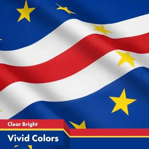 G128 Cape Verde Cape Verdean Flag | 3x5 Ft | LiteWeave Pro Series Printed 150D Polyester | Country Flag, Indoor/Outdoor, Vibrant Colors, Brass Grommets - 3