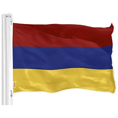 G128 Armenia Armenian Flag | 3x5 Ft | LiteWeave Pro Series Printed 150D Polyester | Country Flag, Indoor/Outdoor, Vibrant Colors, Brass Grommets, Thicker and More Durable Than 100D 75D Polyester - 1