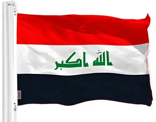 G128 Iraq Iraqi Flag | 3x5 Ft | LiteWeave Pro Series Printed 150D Polyester | Country Flag, Indoor/Outdoor, Vibrant Colors, Brass Grommets, Thicker and More Durable Than 100D 75D Polyester 