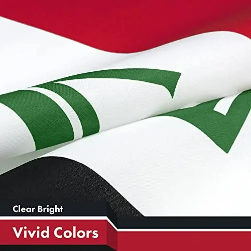 G128 Iraq Iraqi Flag | 3x5 Ft | LiteWeave Pro Series Printed 150D Polyester | Country Flag, Indoor/Outdoor, Vibrant Colors, Brass Grommets, Thicker and More Durable Than 100D 75D Polyester - 3