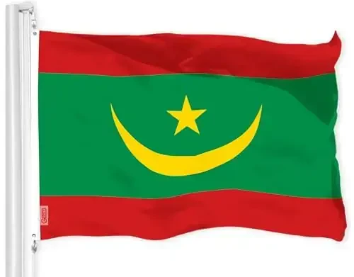 G128 Mauritania Mauritanian Flag | 3x5 Ft | LiteWeave Pro Series Printed 150D Polyester | Country Flag, Indoor/Outdoor, Vibrant Colors, Brass Grommets - 1