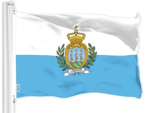 G128 San Marino Sammarinese Flag | 3x5 Ft | LiteWeave Pro Series Printed 150D Polyester | Country Flag, Indoor/Outdoor, Vibrant Colors, Brass Grommets - 1