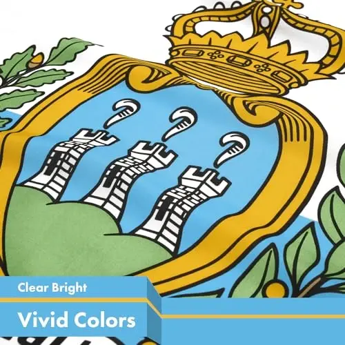 G128 San Marino Sammarinese Flag | 3x5 Ft | LiteWeave Pro Series Printed 150D Polyester | Country Flag, Indoor/Outdoor, Vibrant Colors, Brass Grommets - 3