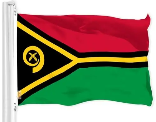 G128 Vanuatu Vanuatuan Flag | 3x5 Ft | LiteWeave Pro Series Printed 150D Polyester | Country Flag, Indoor/Outdoor, Vibrant Colors, Brass Grommets - G128
