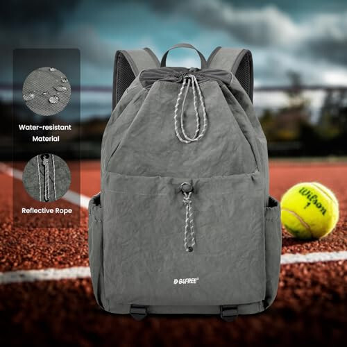 G4Free Tennis Bag, Tennis Backpack for Men & Women, Holds Tennis Pickleball Badminton Squash Rackets, Lightweight Backpack for Sports, Travel, Hiking - 4