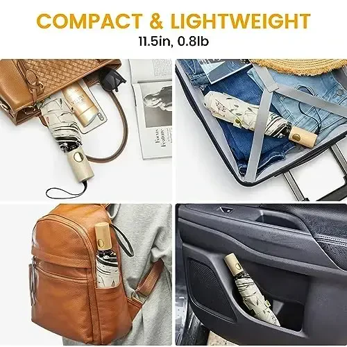 G4Free UPF 50+ UV Himoya Sayohat Soyaboni 42 Dyum Yengil Quyosh Yomg'ir Yig'ma Soyabonlar Avtomatik Ochilish Yopilishi (Gul) - 5