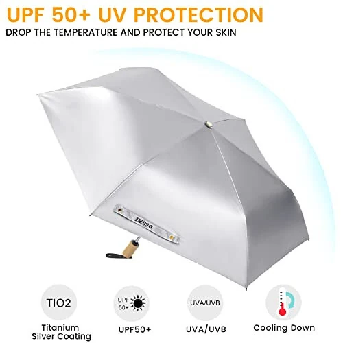 G4Free UPF 50+ UV-защитный дорожный зонт с деревянной ручкой, 42 дюйма легкий солнцезащитный зонт для дождя с автоматическим открытием и закрытием - G4Free (1)