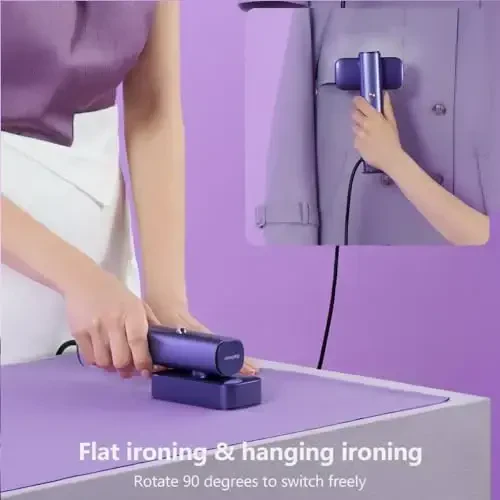 G5 Steam 2-in-1 Professional Handheld Steamer for Clothes,Iron for Clothes, Just 1lbs Lightly, 10 Minutes of Continuous Steam 1200W Light Steam Iron for Travel and Home (Purple) - 4