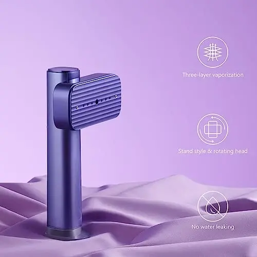 G5 Steam 2-in-1 Professional qo'lda ishlaydigan bug'latgich kiyimlar uchun, dazmol, atigi 1 funt yengil, 10 daqiqa uzluksiz bug', 1200W yengil dazmol sayohat va uy uchun (Binafsha) - 2