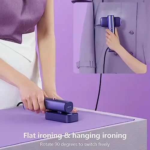 G5 Steam 2-in-1 Professional Handheld Steamer for Clothes,Iron for Clothes, Just 1lbs Lightly, 10 Minutes of Continuous Steam 1200W Light Steam Iron for Travel and Home (Purple) - 5