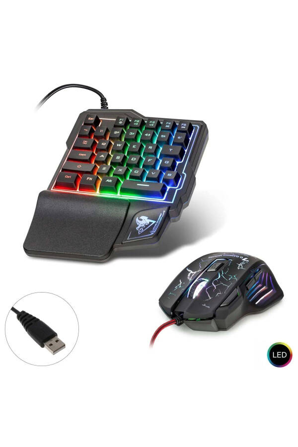 G506 Gaming Keyboard & Mouse Set LED Wired Q 600/1800 DPI (PUBG NOT SUPPORTED) - 1