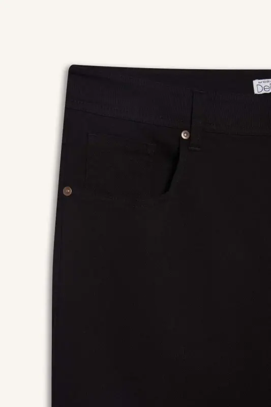 Yazlık Gabardin Chino Kanvas Pantolon Slim Fit Dar Kesim Dar Paça Cepli-Siyah - 10