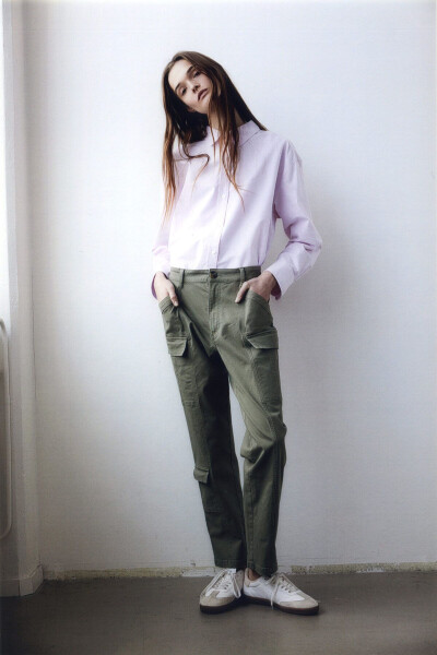 Gabardine cargo pants - 1