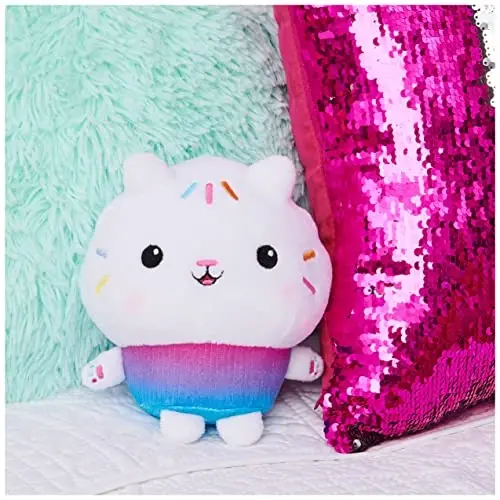 Gabby's Dollhouse, 7-inch Cakey Cat Purr-ific Plush Toy, Kids Toys for Ages 3 and Up 
