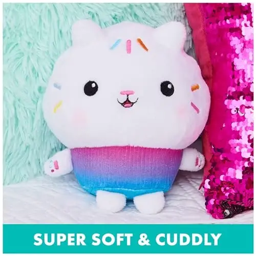 Gabby's Dollhouse, 7-inch Cakey Cat Purr-ific Plush Toy, Kids Toys for Ages 3 and Up - 3