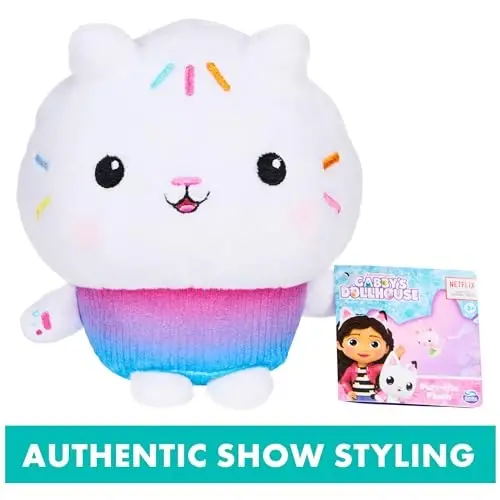 Gabby's Dollhouse, 7-inch Cakey Cat Purr-ific Plush Toy, Kids Toys for Ages 3 and Up - 5