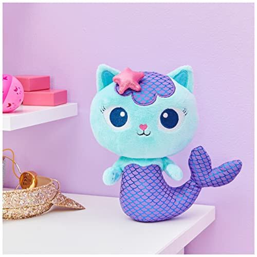 Gabby's Dollhouse, 8-inch Mercat Purr-ific Plush Toy, Kids Toys for Ages 3 and up - 1