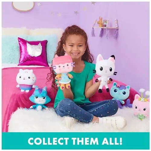Gabby's Dollhouse, Purr-ific Plush Toys 2-Pack with Cakey Cat and Mercat, Kids Toys for Ages 3 and up - 5
