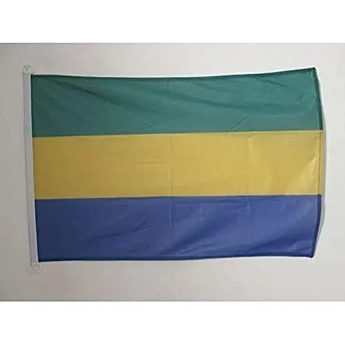 Gabon NAUTICAL Flag 18'' x 12'' - Gabonese flags 30 x 45 cm. - Banner 12x18 in for boat - AZ FLAG 