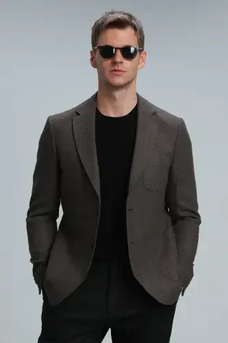 Gabrıel Sport Erkaklar uchun Blazer Ko'ylagi Slim Fit Jigarrang - 4