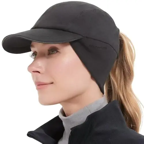 GADIEMKENSD Ayollar Qishki Aks Etdiruvchi Fleece Quyruqli Shlyapa Tushadigan Quloq Isitgich bilan 