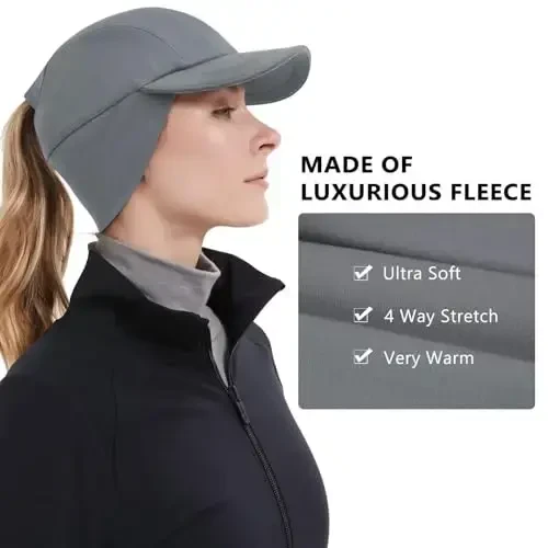 GADIEMKENSD Ayollar Qishki Aks Sado Beruvchi Fleece Quyruqli Shlyapa Pastga Tushuvchi Quloq Isitgich bilan - MODAZONE (1)