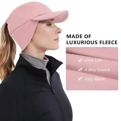 GADIEMKENSD Ayollar Qishki Yansituvchi Fleece Quyruqli Shlyapa Tushuvchi Quloq Isitgichi bilan - GADIEMKENSD (1)
