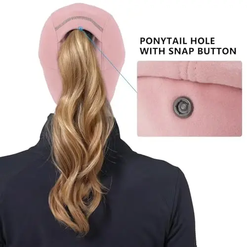 GADIEMKENSD Women's Winter Reflective Fleece Ponytail Hat with Drop Down Ear Warmer - 4