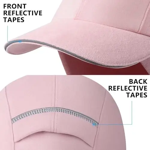 GADIEMKENSD Women's Winter Reflective Fleece Ponytail Hat with Drop Down Ear Warmer - 5