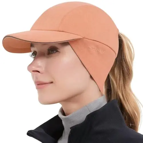 GADIEMKENSD Women's Winter Reflective Fleece Ponytail Hat with Drop Down Ear Warmer - 1