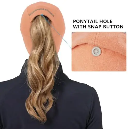 GADIEMKENSD Women's Winter Reflective Fleece Ponytail Hat with Drop Down Ear Warmer - 4