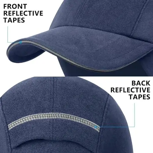 GADIEMKENSD Women's Winter Reflective Fleece Ponytail Hat with Drop Down Ear Warmer - 5