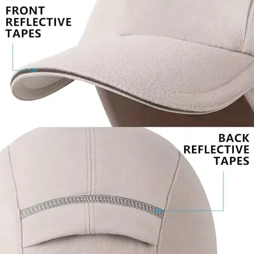 GADIEMKENSD Women's Winter Reflective Fleece Ponytail Hat with Drop Down Ear Warmer - 5