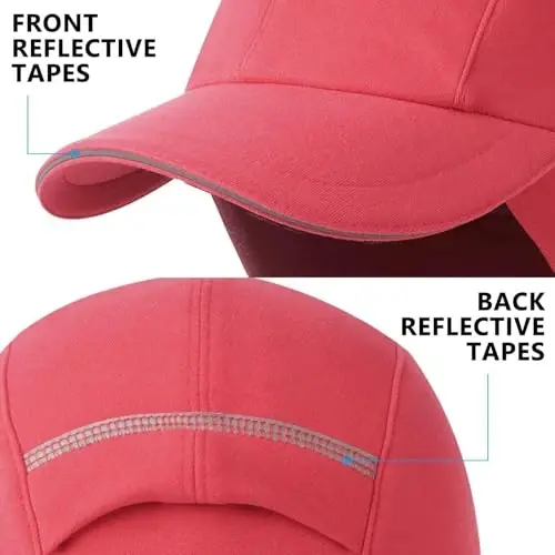 GADIEMKENSD Women's Winter Reflective Fleece Ponytail Hat with Drop Down Ear Warmer - 5