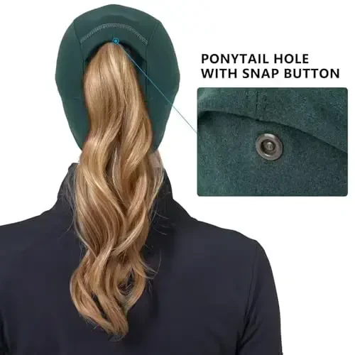 GADIEMKENSD Women's Winter Reflective Fleece Ponytail Hat with Drop Down Ear Warmer - 4