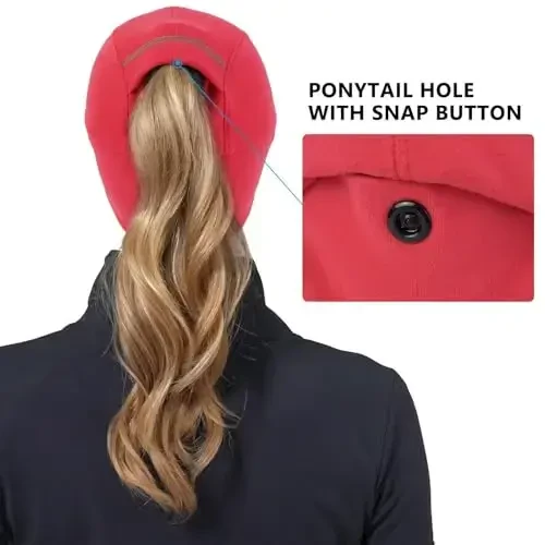 GADIEMKENSD Women's Winter Reflective Fleece Ponytail Hat with Drop Down Ear Warmer - 4