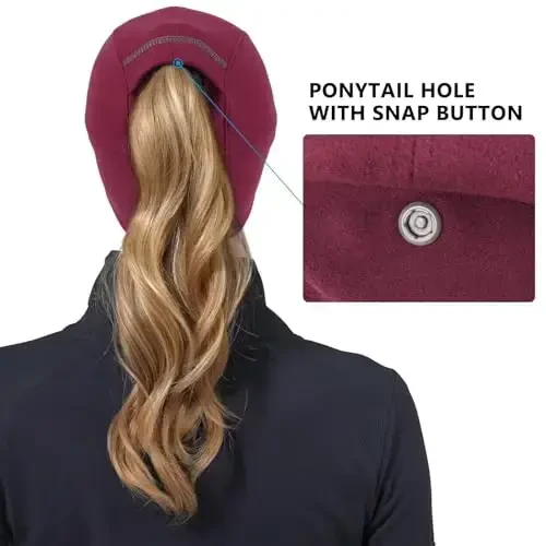 GADIEMKENSD Women's Winter Reflective Fleece Ponytail Hat with Drop Down Ear Warmer - 4
