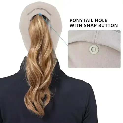 GADIEMKENSD Women's Winter Reflective Fleece Ponytail Hat with Drop Down Ear Warmer - 4