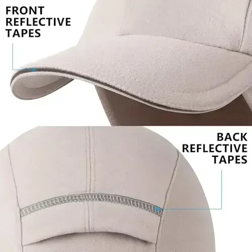 GADIEMKENSD Women's Winter Reflective Fleece Ponytail Hat with Drop Down Ear Warmer - 5