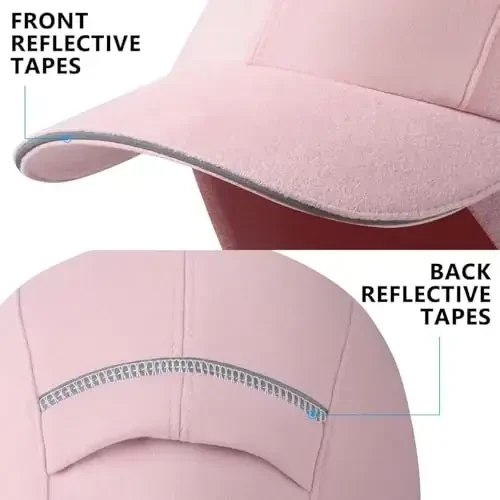 GADIEMKENSD Women's Winter Reflective Fleece Ponytail Hat with Drop Down Ear Warmer - 5