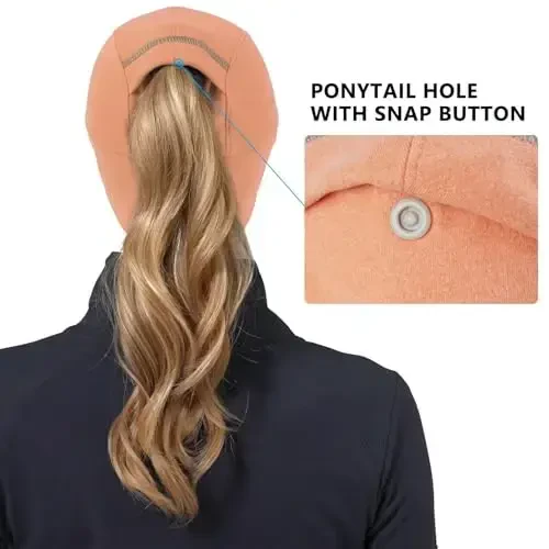 GADIEMKENSD Women's Winter Reflective Fleece Ponytail Hat with Drop Down Ear Warmer - 4