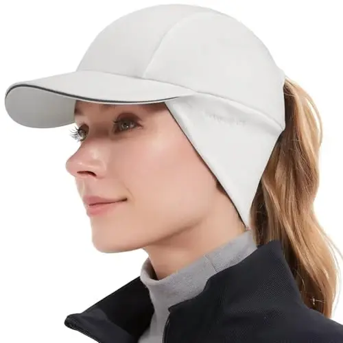 GADIEMKENSD Women's Winter Reflective Fleece Ponytail Hat with Drop Down Ear Warmer - GADIEMKENSD