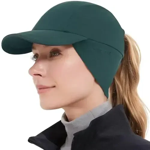 GADIEMKENSD Women's Winter Reflective Fleece Ponytail Hat with Drop Down Ear Warmer - MODAZONE