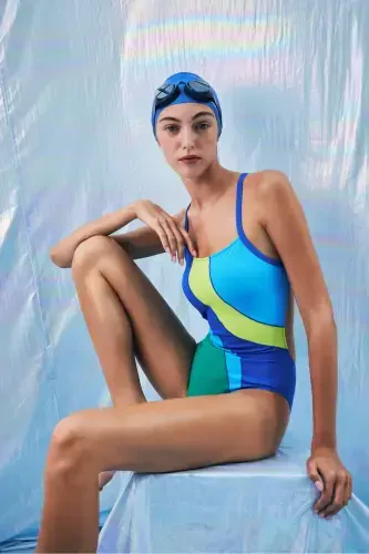 Gaelle naqshli rangli sport mayo-Aysu Turkog'lu to'plami - 1