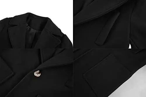 Gafeng Kids Toddler Boys Wool Blend Trench Coat Long Sleeve Mid Length Pea Overcoat Outerwear - 4