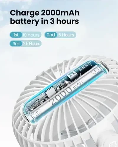 Gaiatop Mini Portativ Aravacha Fani, Batareyada Ishlaydigan Kichik Qisqichli, Ajratiladigan 3 Tezlikli Qayta Zaryadlanuvchi, 360° Aylanuvchi Moslashuvchan Tripod Avto O‘rindiq Bolalar Yotog‘i Yugurish Yo‘lakchasi Sayohat Oqi - 5